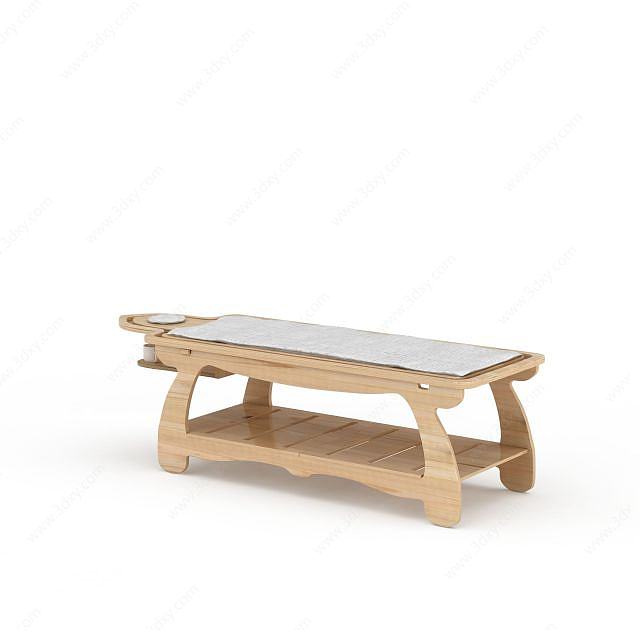 木质美容床3D模型