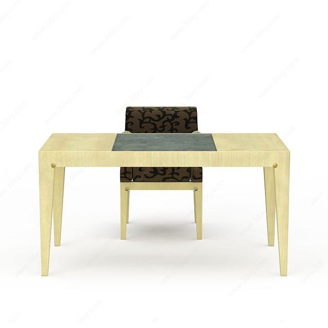 书房桌椅3D模型