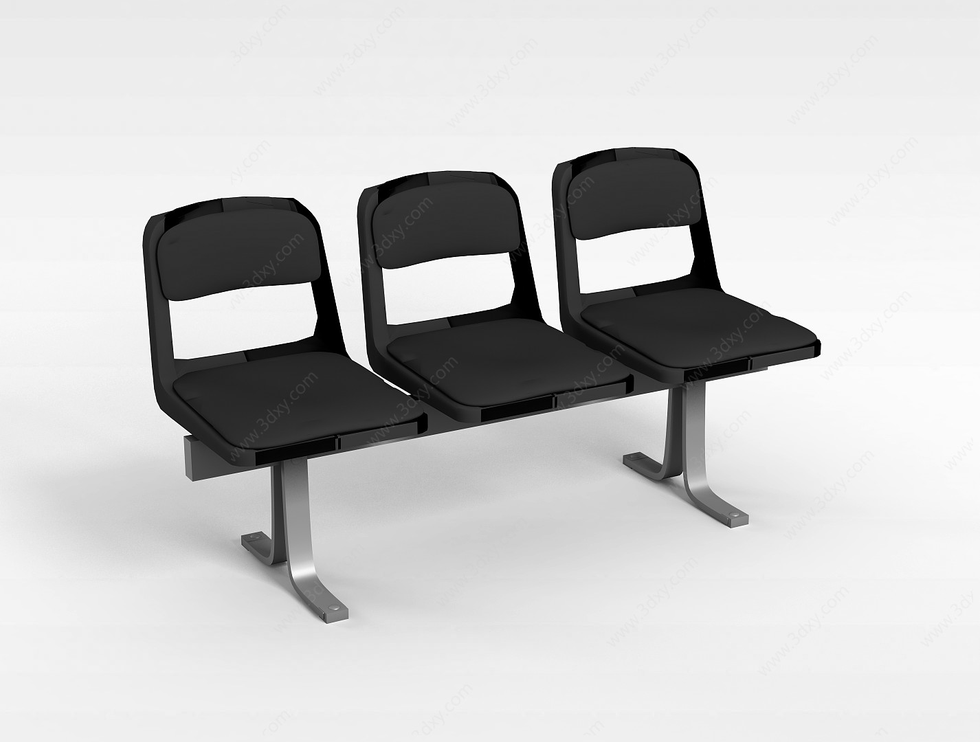 黑色排椅3D模型