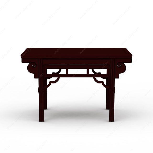 中式办公室桌子3D模型