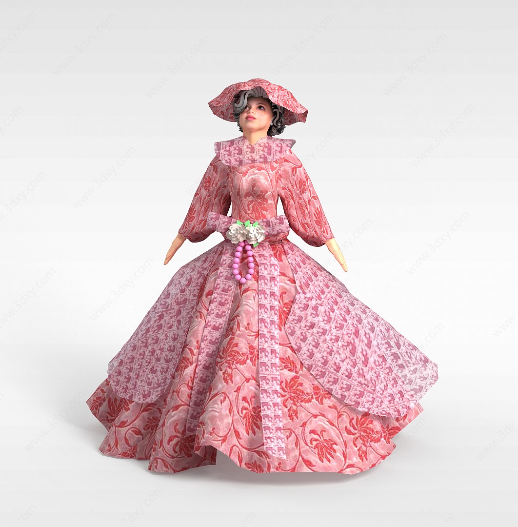 红裙娃娃3D模型
