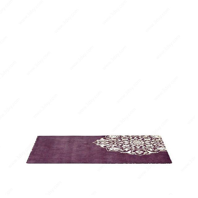 紫色花纹地毯3D模型