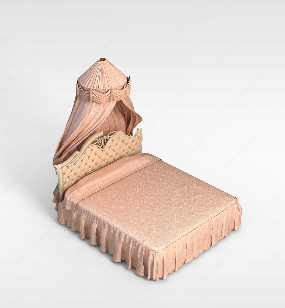 高档双人床3D模型
