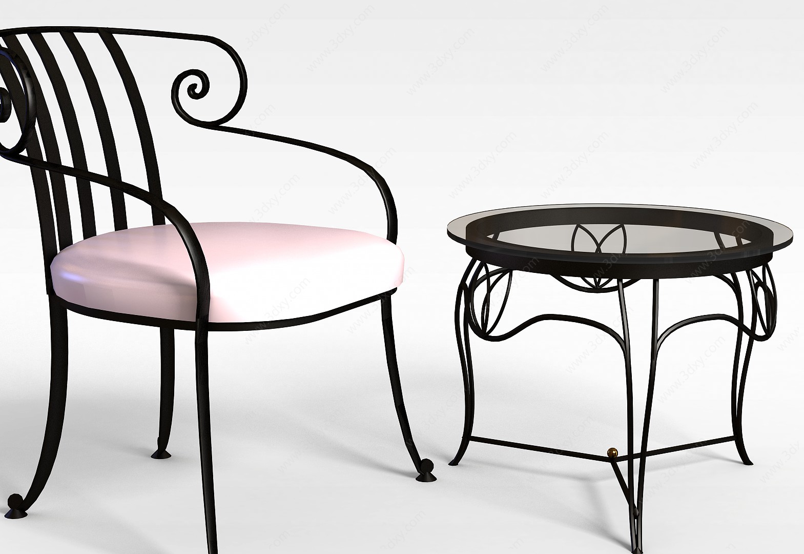铁艺桌椅3D模型