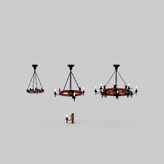 欧式水手吊灯3D模型