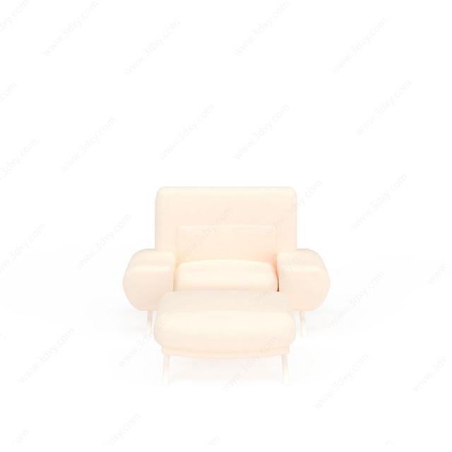 皮制沙发椅3D模型