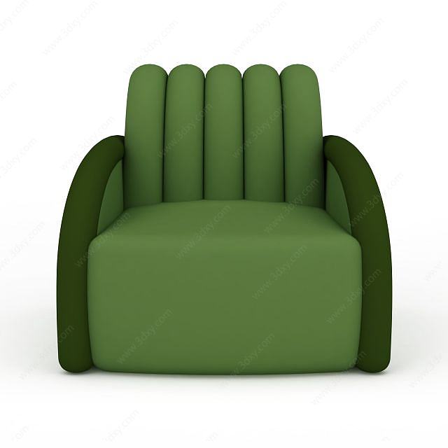 布艺单人沙发椅3D模型