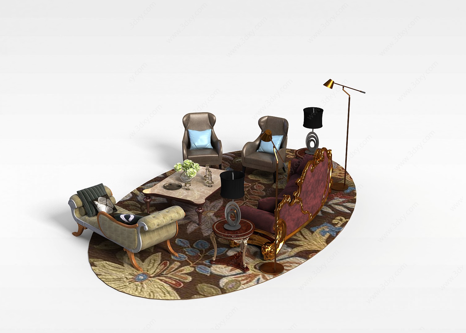 休闲桌椅3D模型