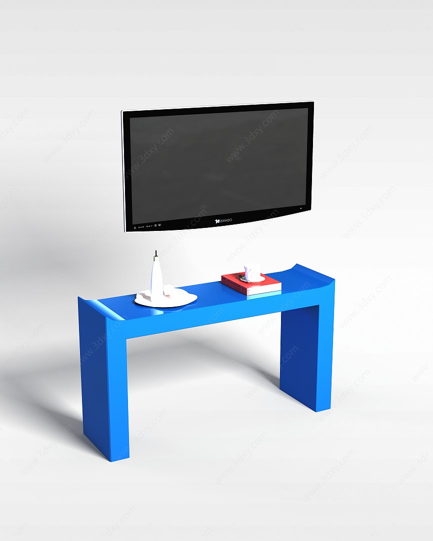 蓝色桌子3D模型