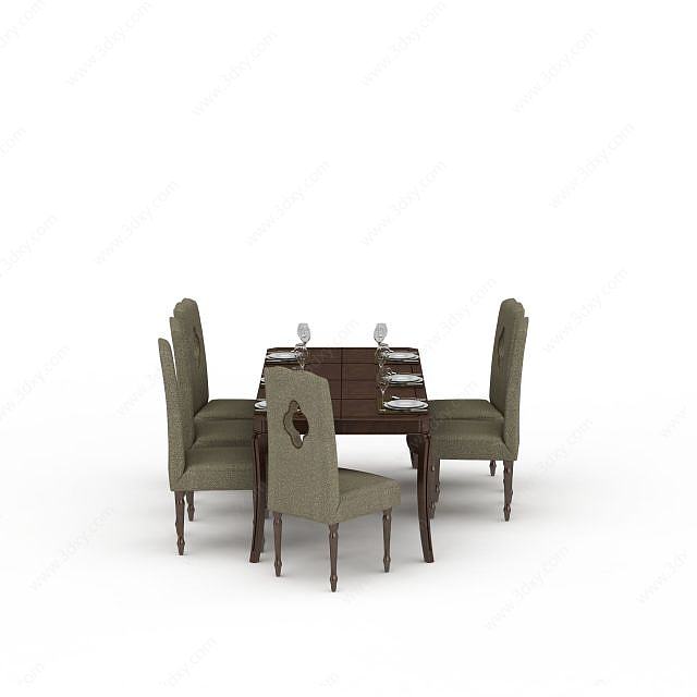 简约桌椅3D模型