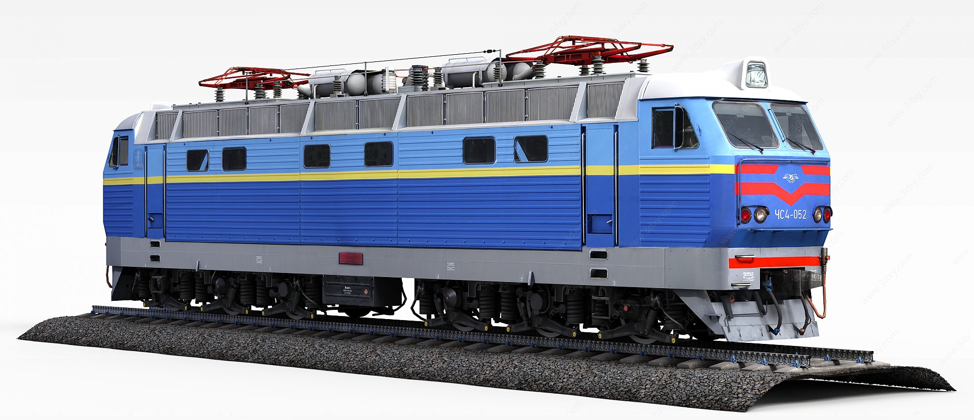 蓝色火车3D模型