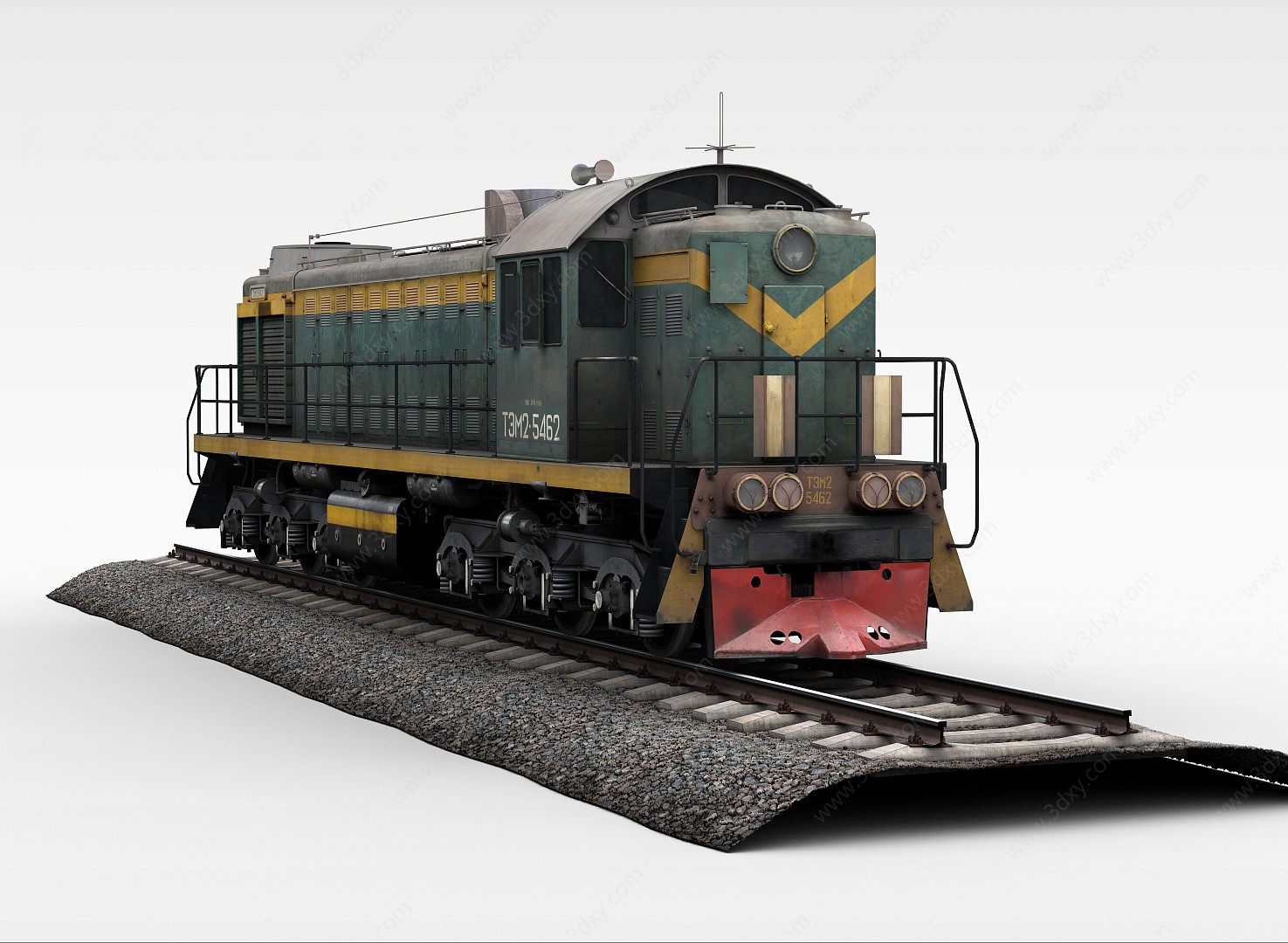 绿色火车头3D模型