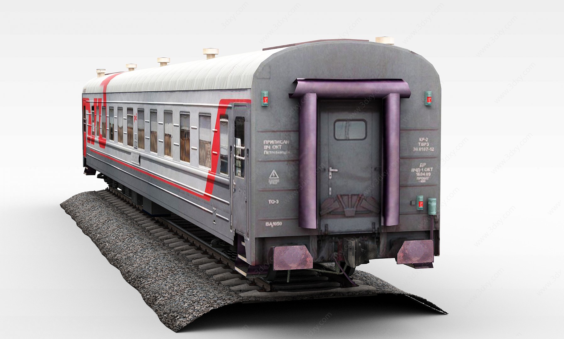客运火车车厢3D模型