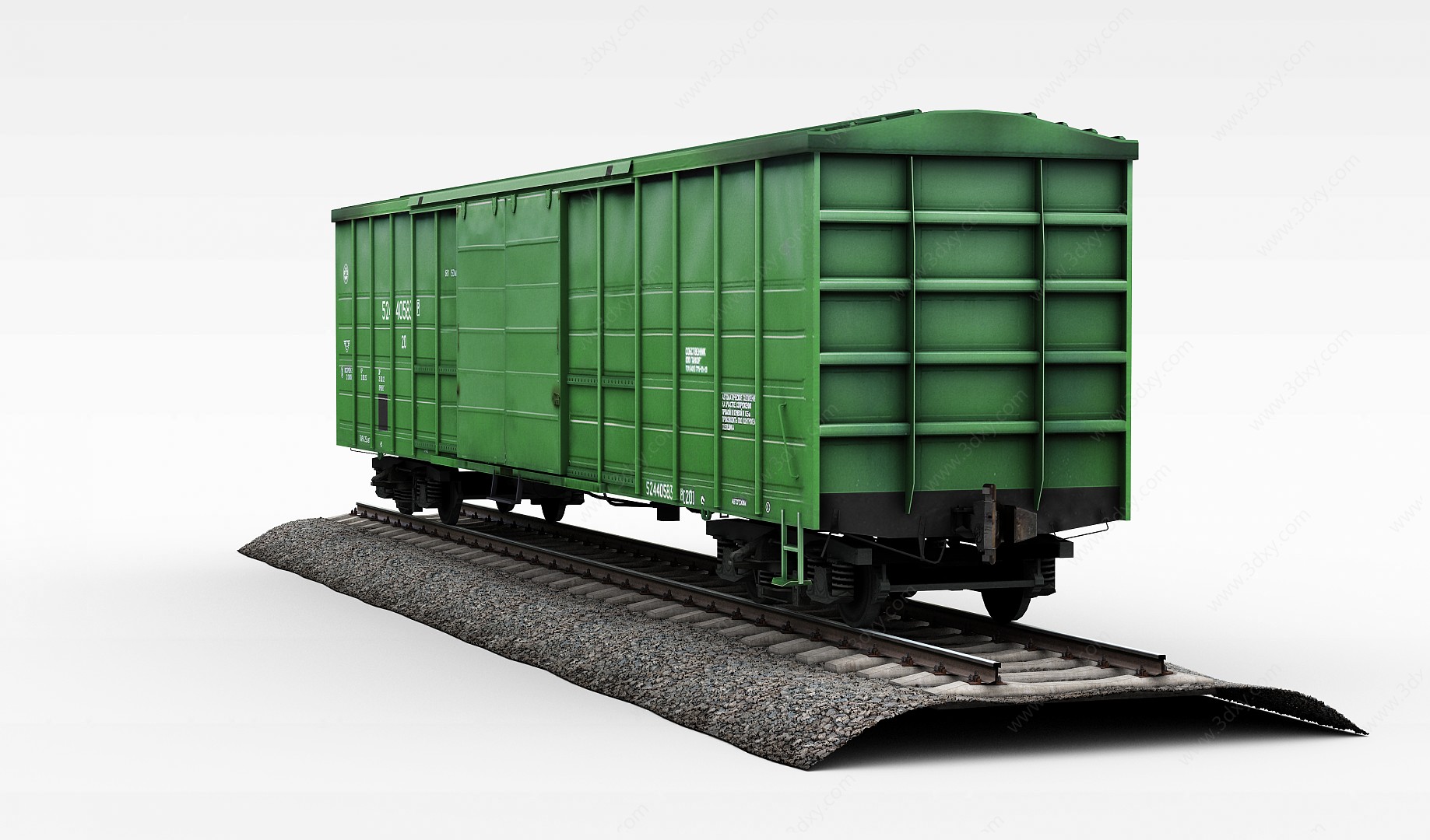 绿色火车车厢3D模型