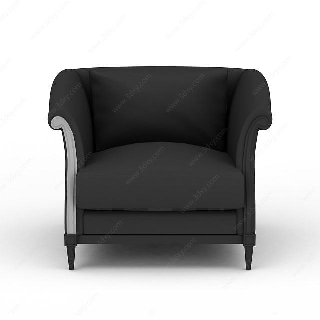 黑色沙发3D模型