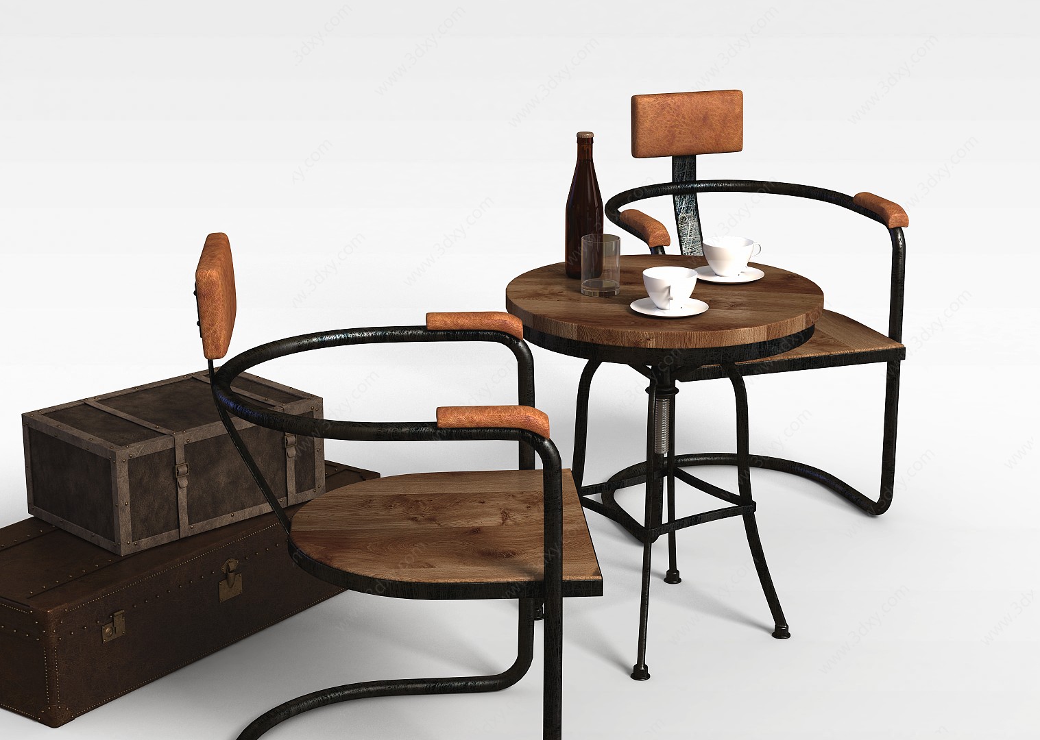 咖啡厅餐桌椅3D模型