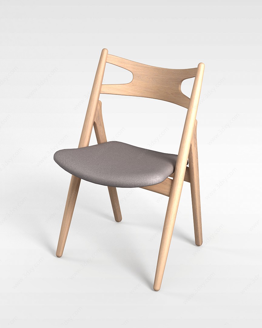 木质折叠椅子3D模型