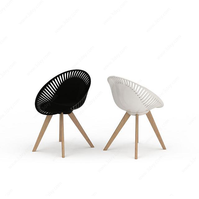 时尚椅子组合3D模型