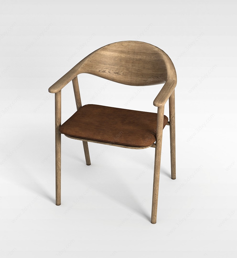 进口实木椅子3D模型