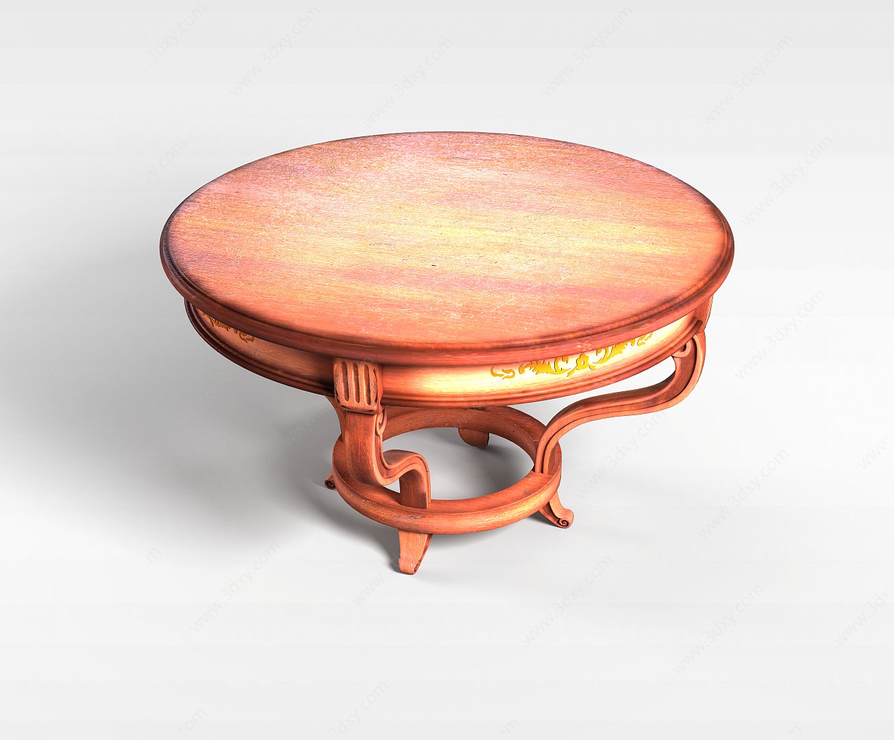 中式木制圆桌3D模型