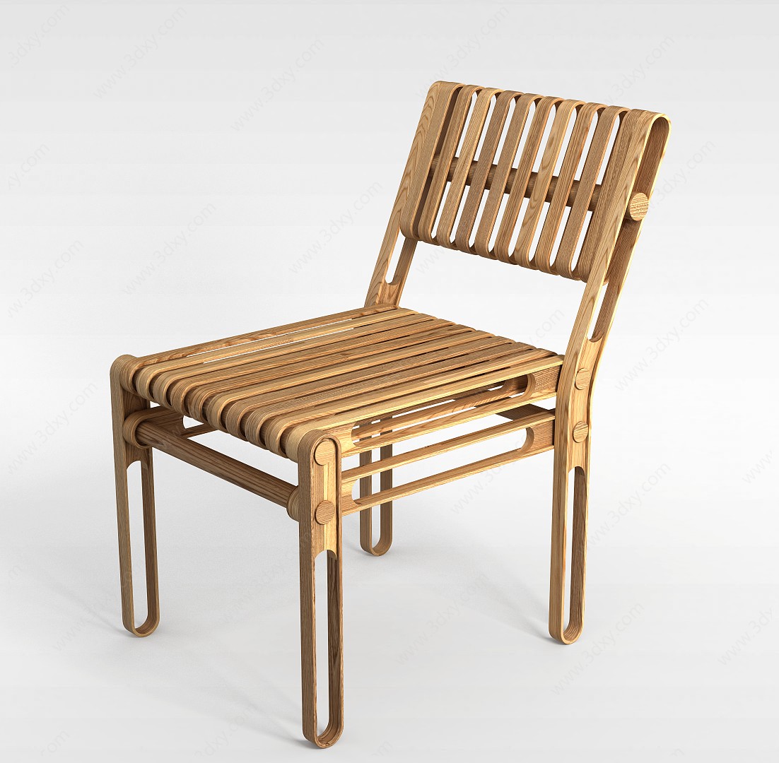 木质折叠椅子3D模型