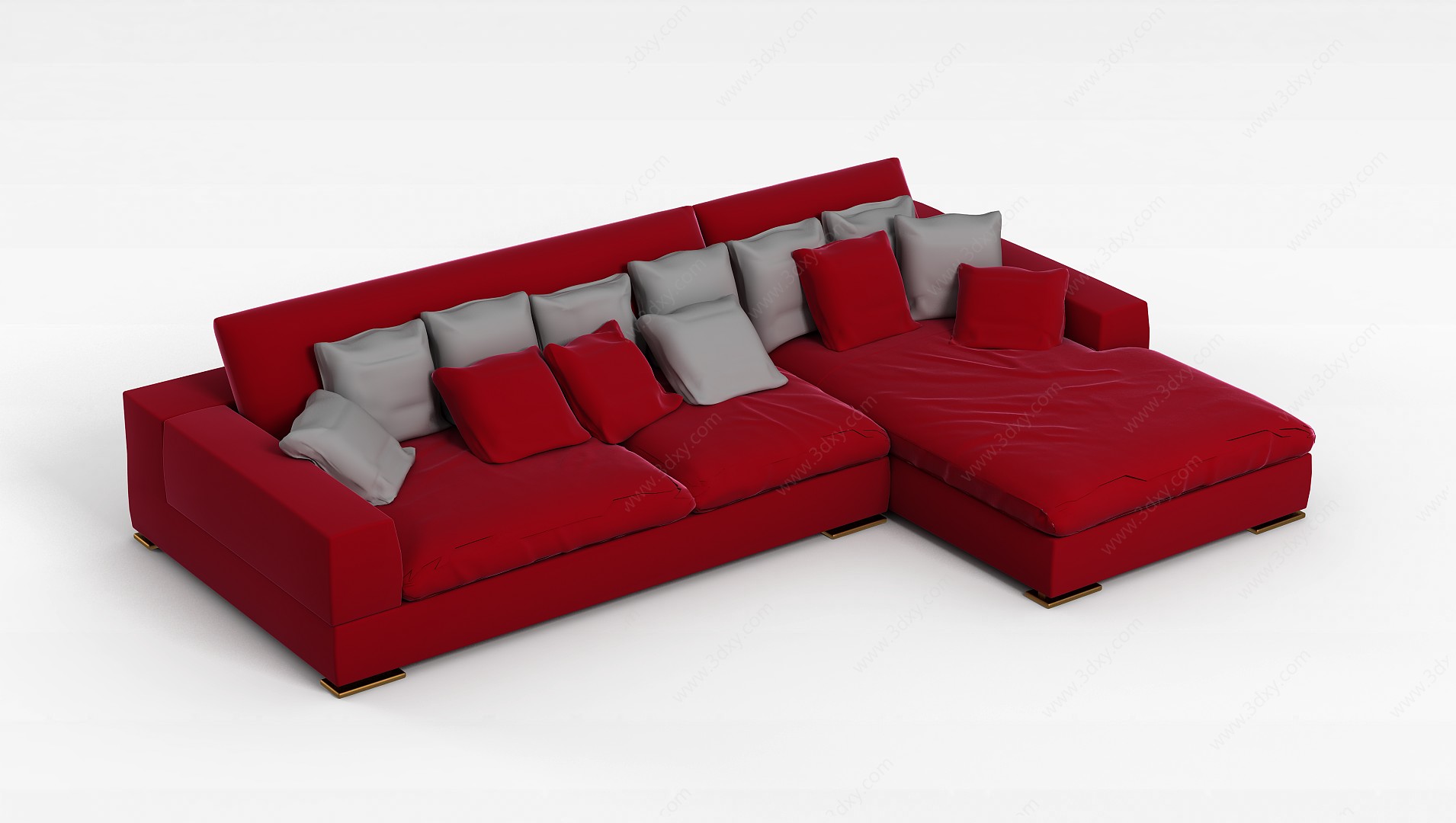 进口U型沙发3D模型