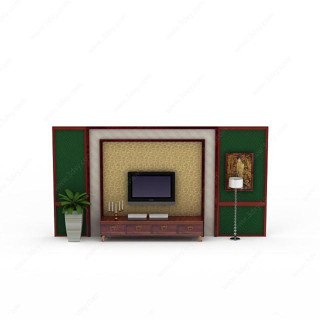 电视背景墙3D模型