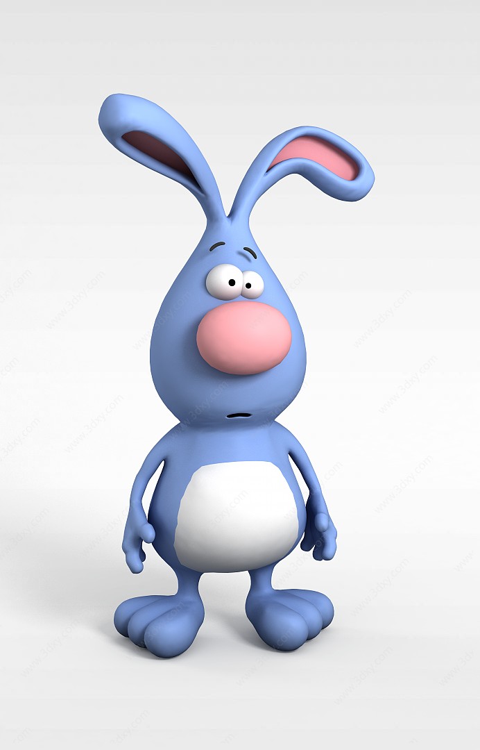 蓝兔子玩具3D模型