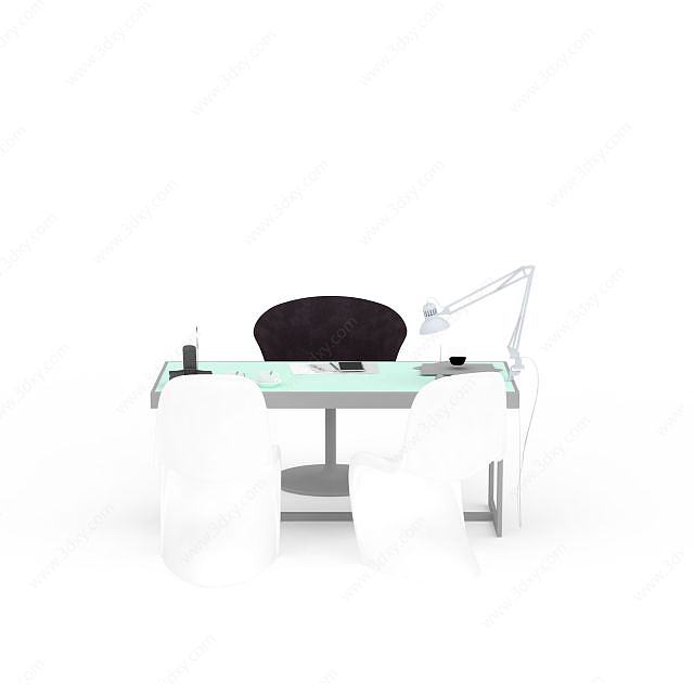 老板办公桌椅3D模型