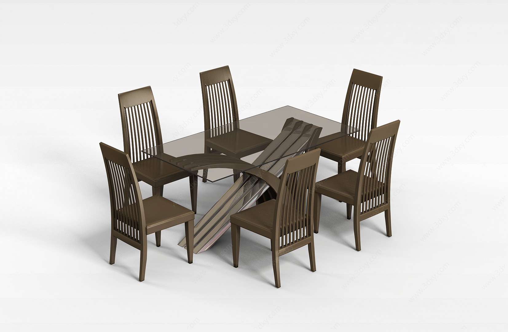 家庭餐桌椅3D模型