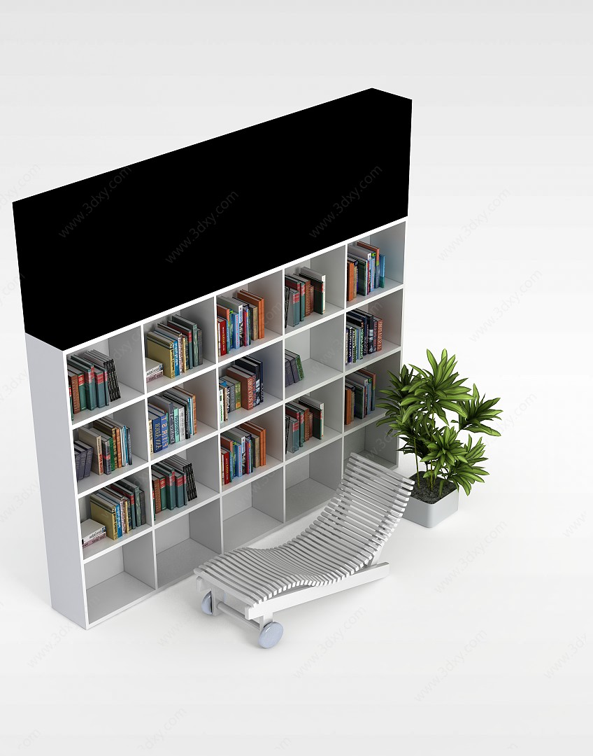 书房书柜3D模型