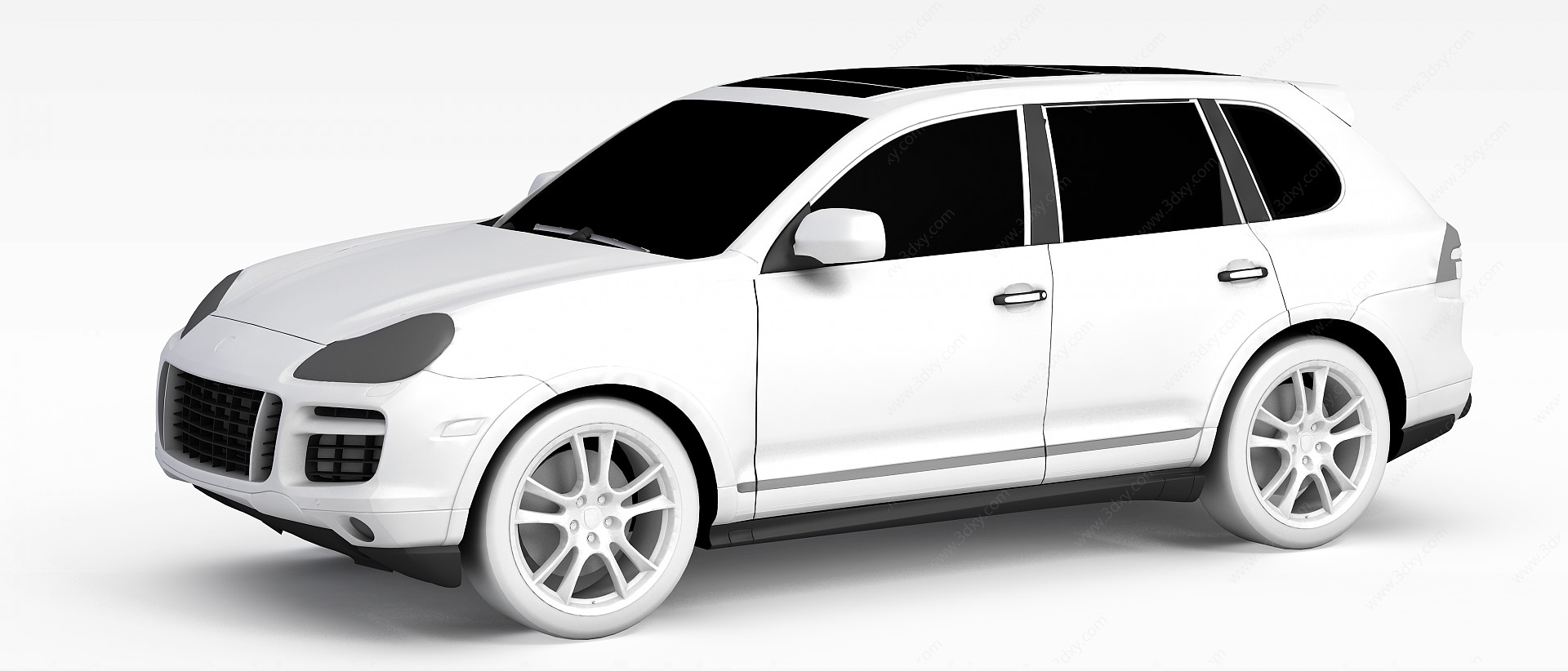白色SUV越野车3D模型