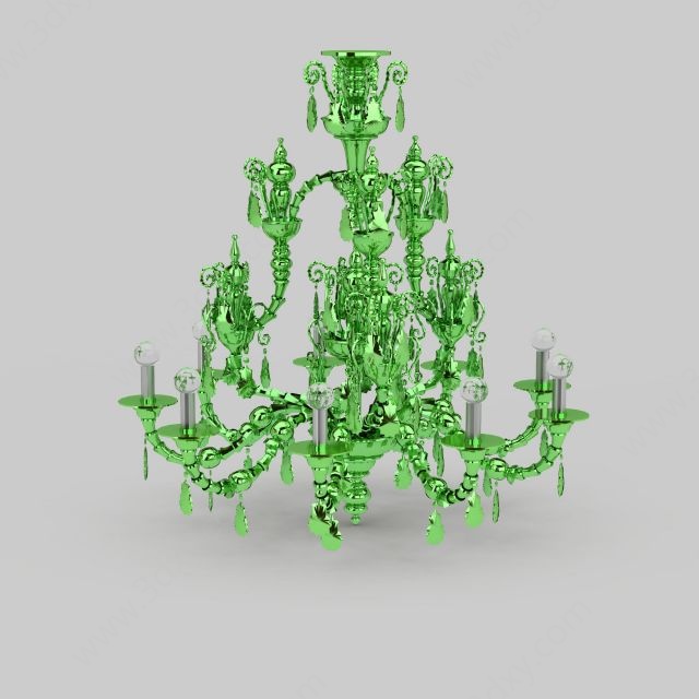 绿色装饰吊灯3D模型