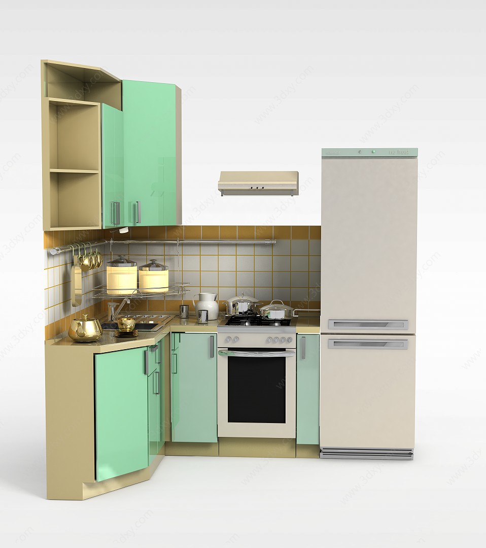 时尚厨房柜3D模型