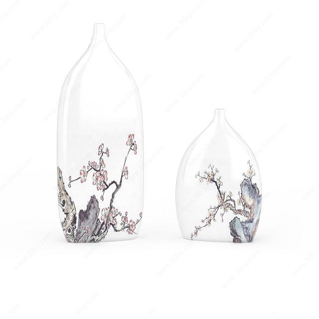 中式花瓶组合3D模型