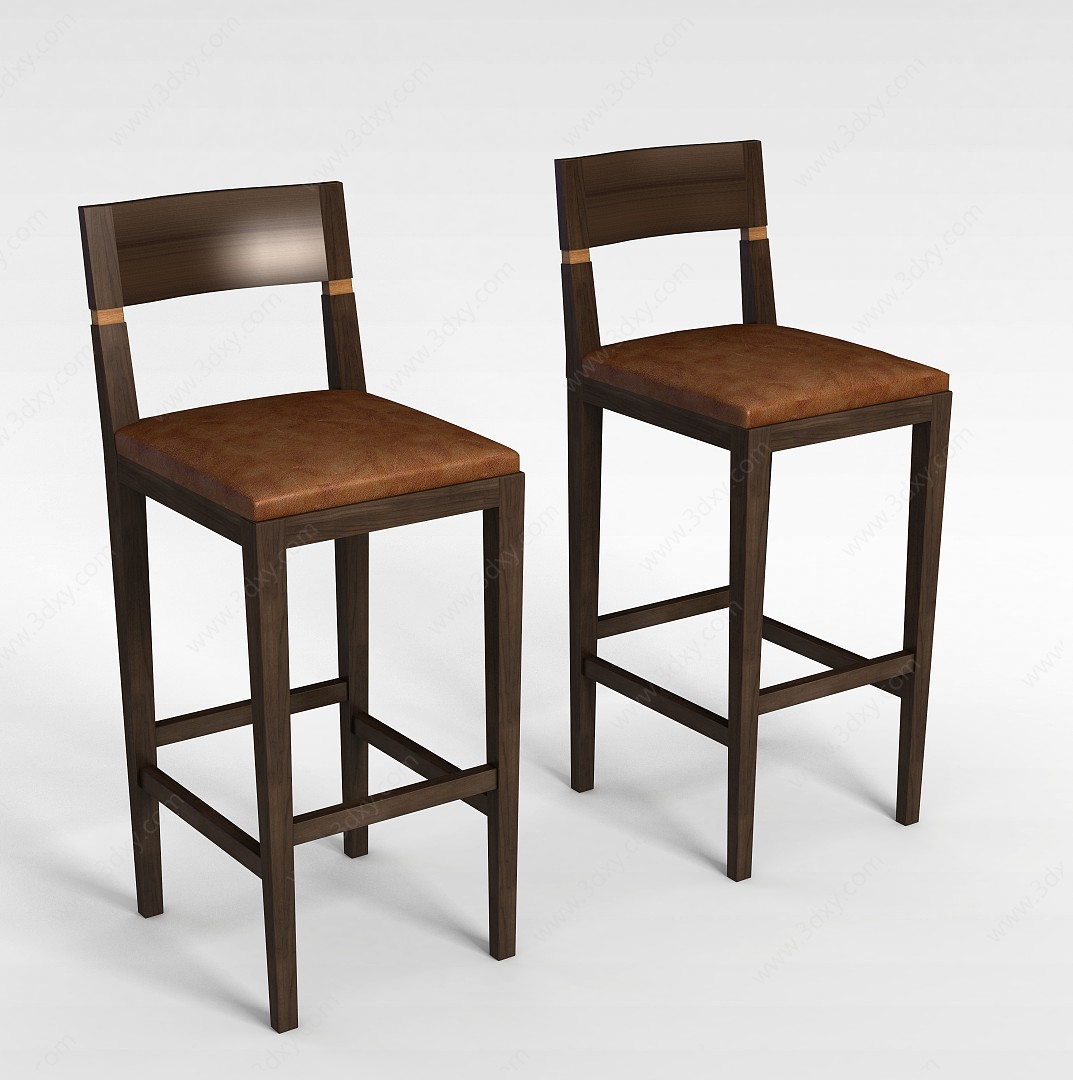 现代风格实木椅子3D模型