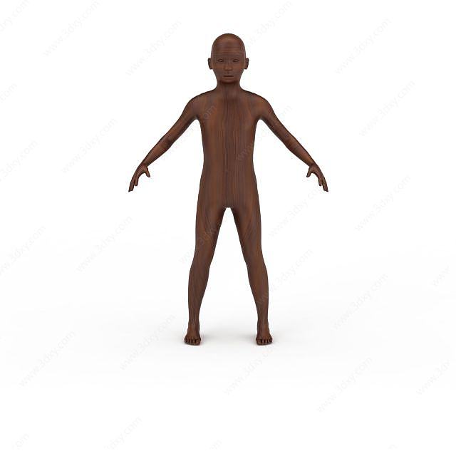 木头人男孩3D模型