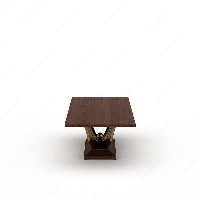 现代风格实木桌子3D模型