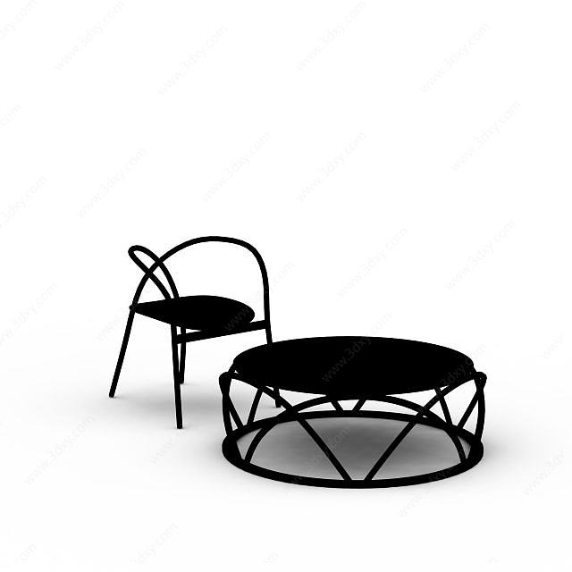 公园桌椅3D模型