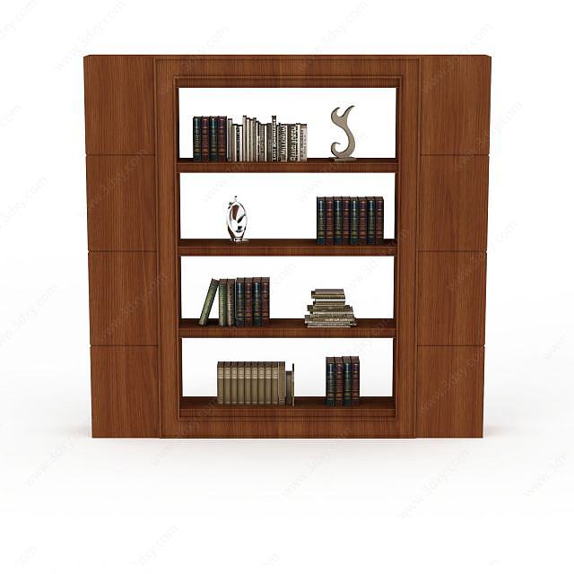 实木书柜3D模型