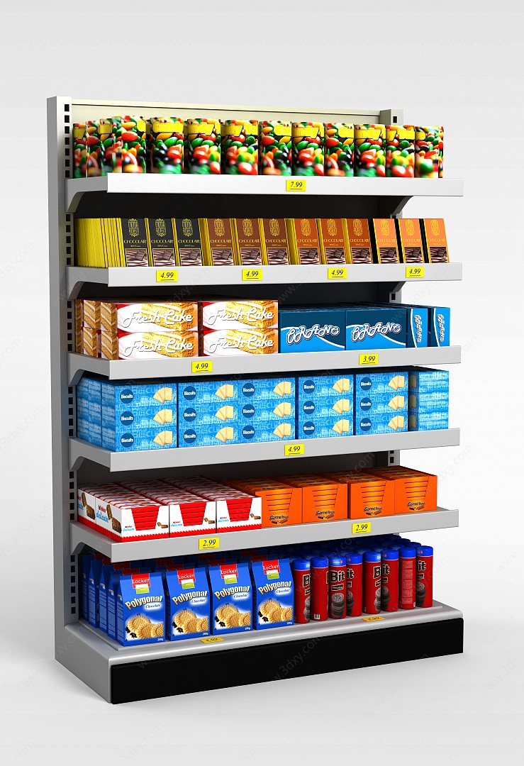 超市零食展示架3D模型