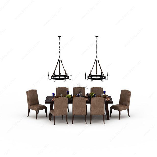 酒店餐桌3D模型
