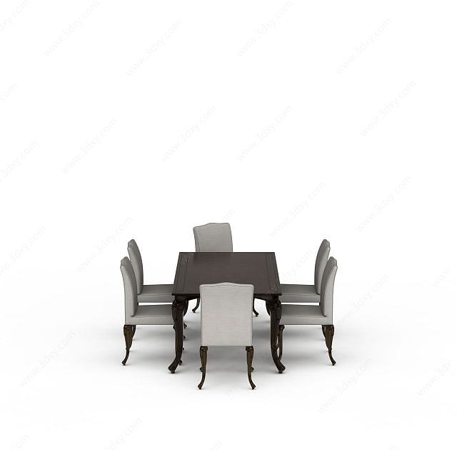室内桌椅组合3D模型