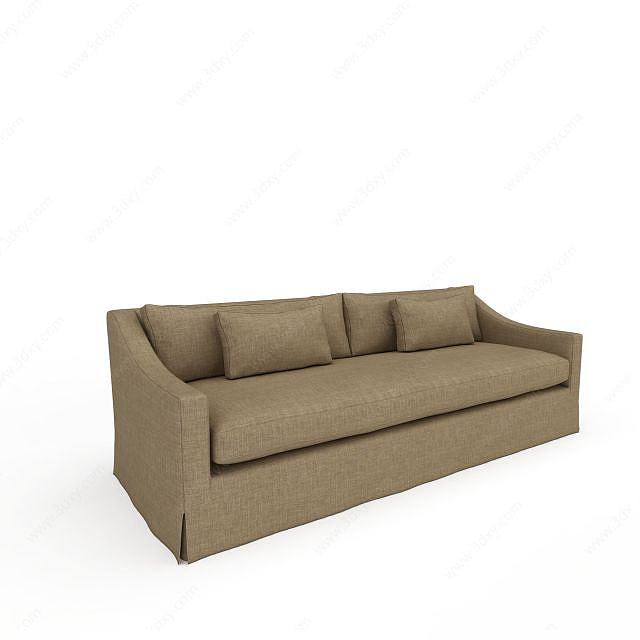 简易风格布艺沙发3D模型