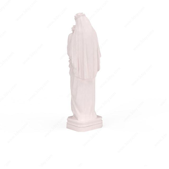 圣母玛利亚雕塑3D模型