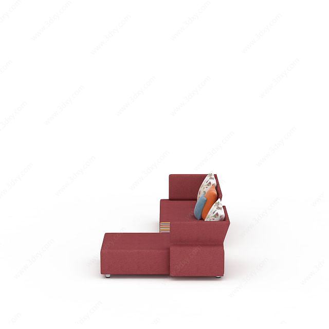 转角双人沙发3D模型