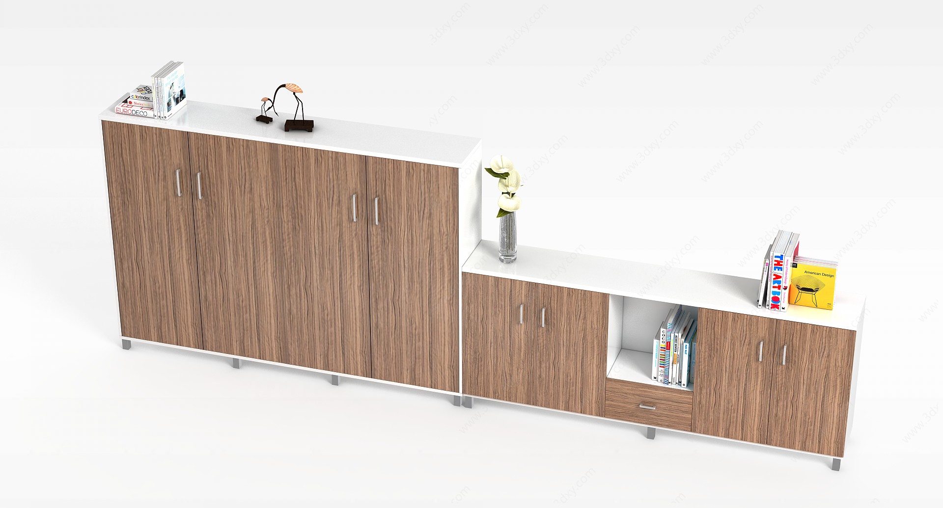 办公室实木柜子3D模型