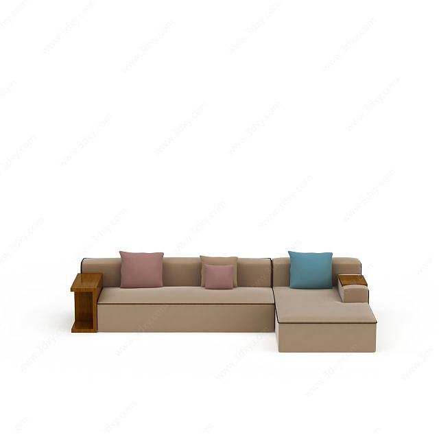客厅转角双人沙发3D模型