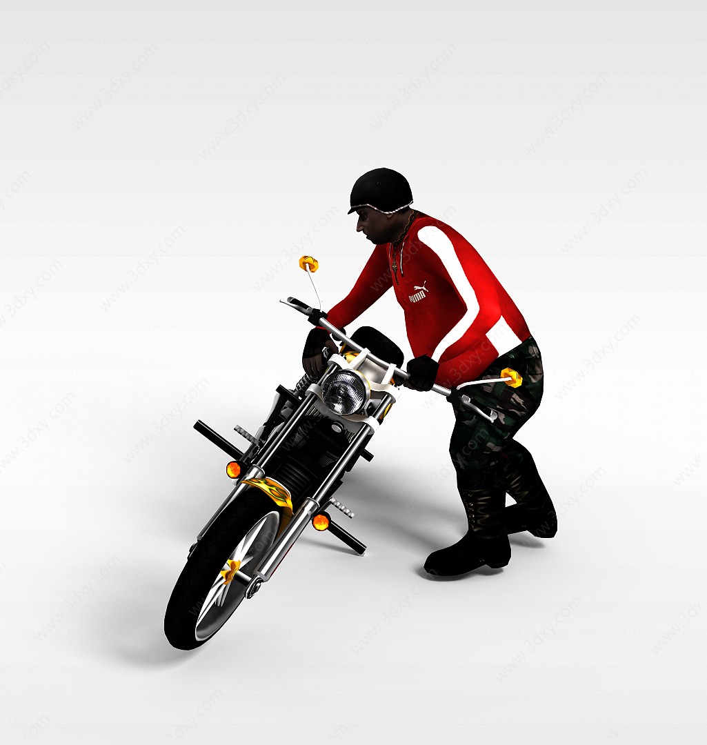 游戏摩托车3D模型