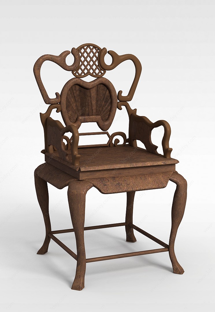 复古雕花椅子3D模型